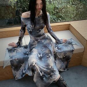 1P Studio Butterfly Mesh Dress